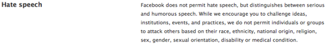 Facebook's definition of hate speech